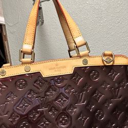 Red Leather Louis Vuitton Purse 