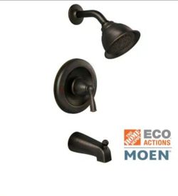 MOEN Banbury Single-Handle 1-Spray 1.75 GPM Tub and Shower Faucet in Mediterranean Bronze (Valve Included)