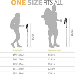 2-pack of trekking poles - telescopic, foldable, and ultralight for hiking and camping