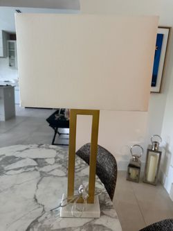 Modern Gold Table Lamp with White Shade