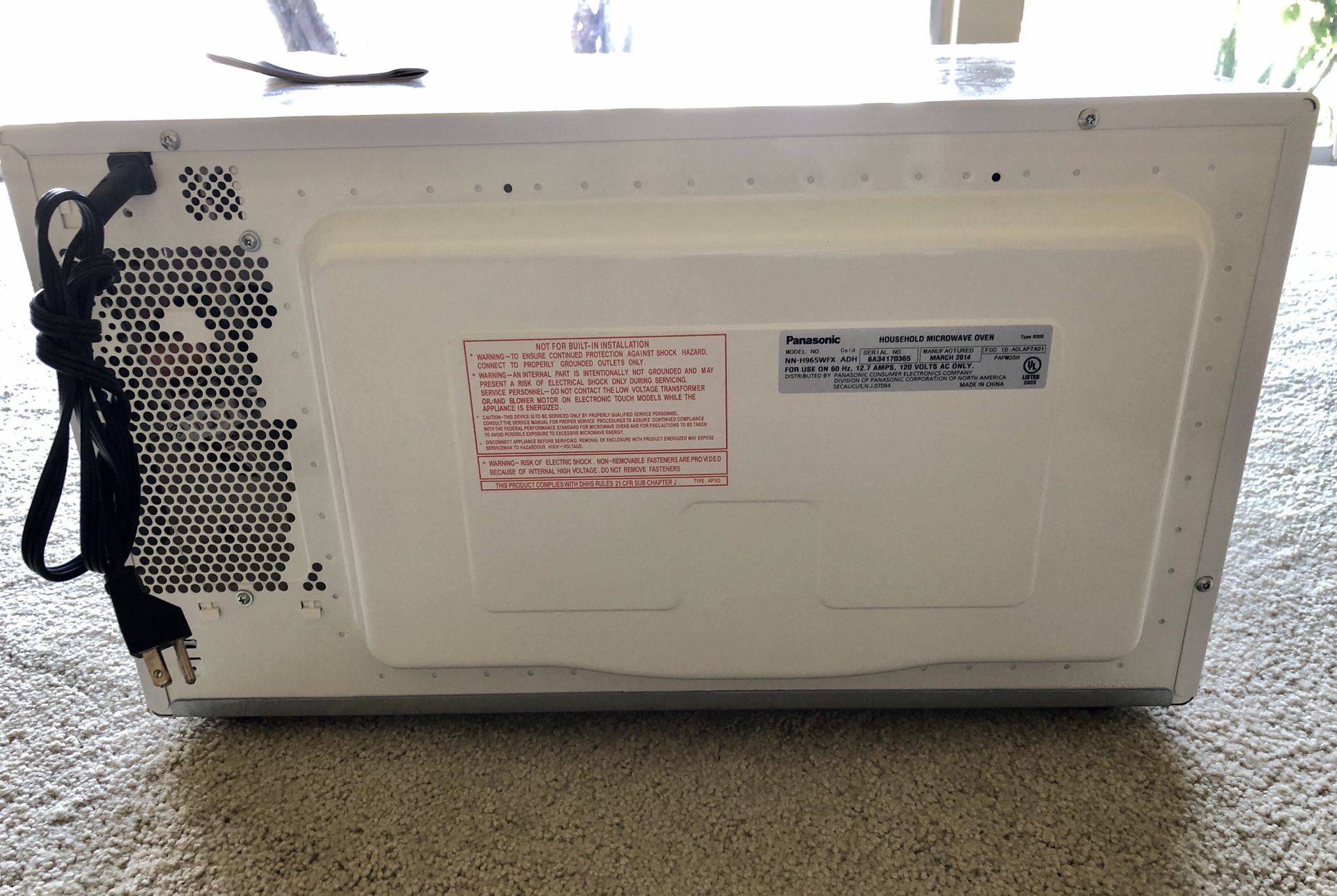 Panasonic 2.2 Cu. Ft., 1250W Countertop Microwave Oven NNH965WFX