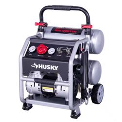 🎁 Husky (contact info removed) 4.5 Gal. 175 PSI Portable Electric Oil-Free Quiet Twin Stack Air Compressor