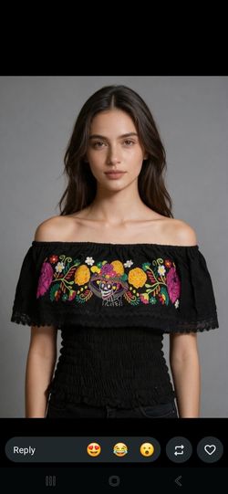 Mexican blouse for catrina, blusa de catrina, halloween. Dia de los muertos