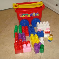 Vintage Mega Bloks in a Wagon