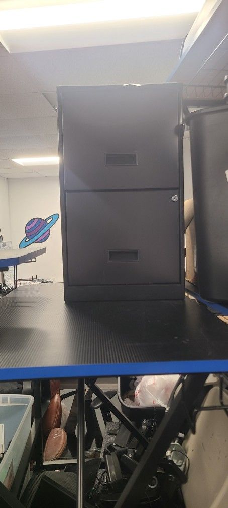 Filing Cabinets, Trash Baskets, Desks, Monitors, Chairs 