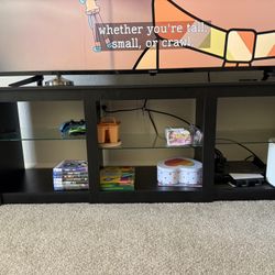 Black Tv Stand/ Entertainment Center with Storage