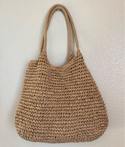 Woven Straw Tote Bag