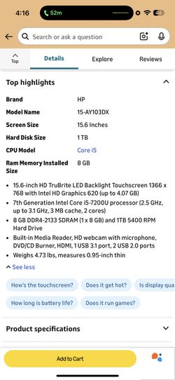 Make Me An Offer: HP Laptop (please read Description)