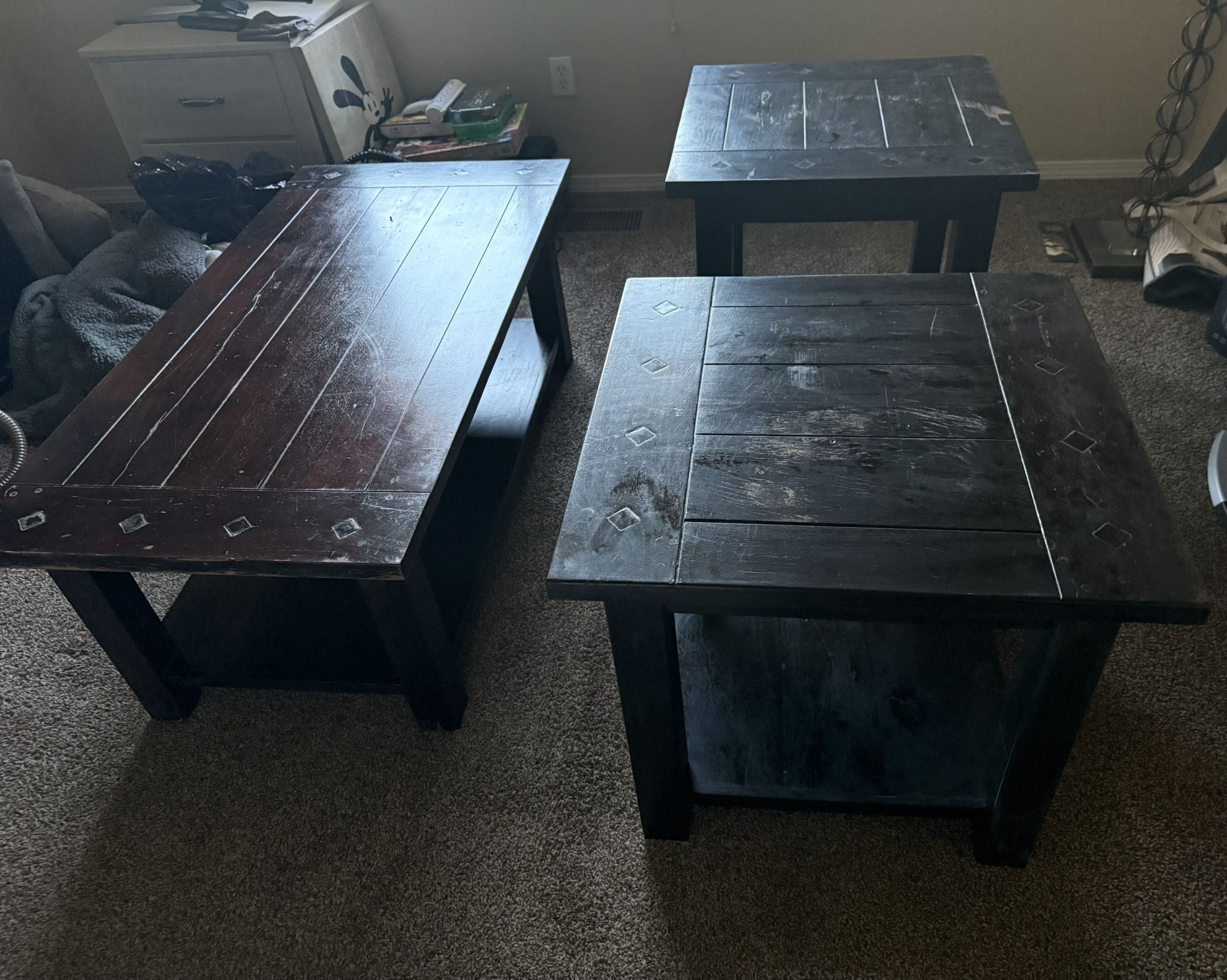 SOLID WOOD coffee And End Tables 