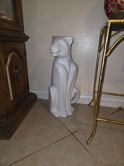 21 inches tall white puma decor ceramic