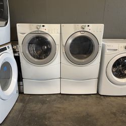 WHIRLPOOL XL CAPACITY WASHER DRYER ELECTRIC SET 