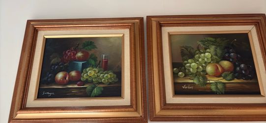 J. Vargas Still Life Fruit Paintings - Set