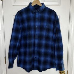 Pendelton Blue Plaid Flannel Button Up