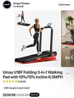 Umay U18F Folding 3-in-1 Treadmill - 15% Incline Walking Pad