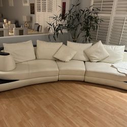 White Leather Couch 