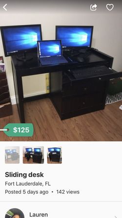 Sliding desk