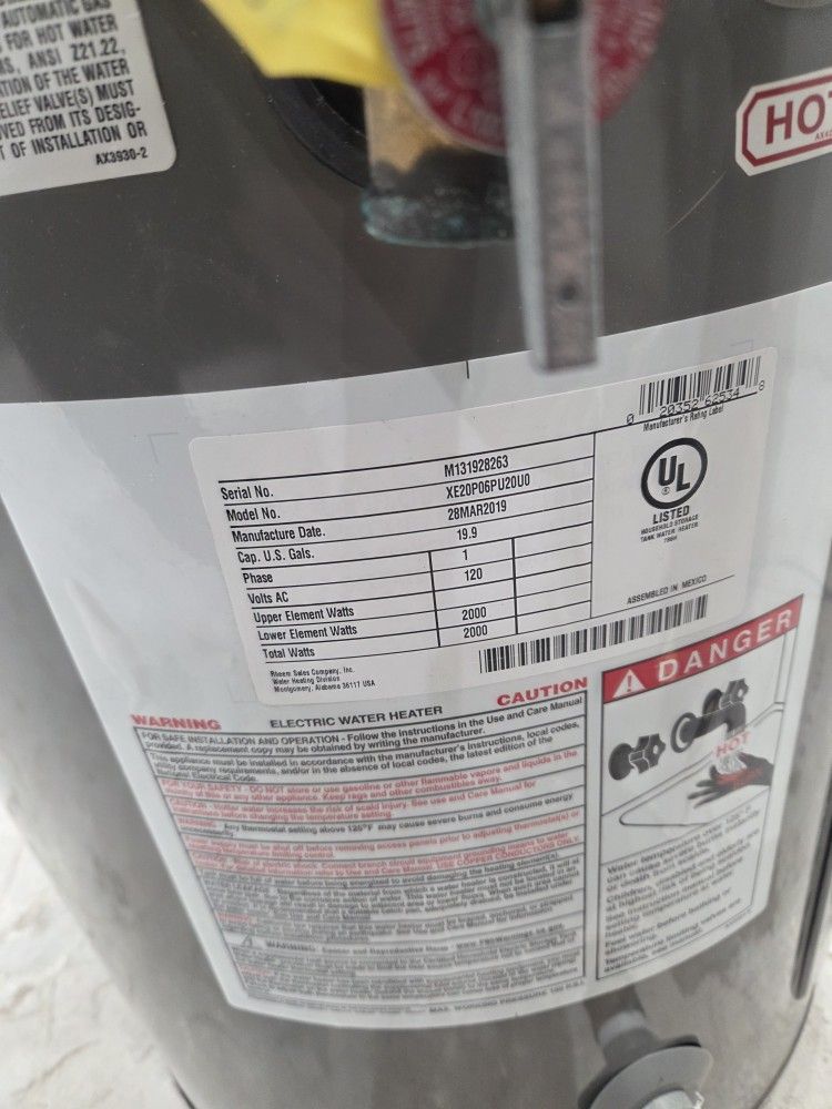 10 Gal Electric Water Heater