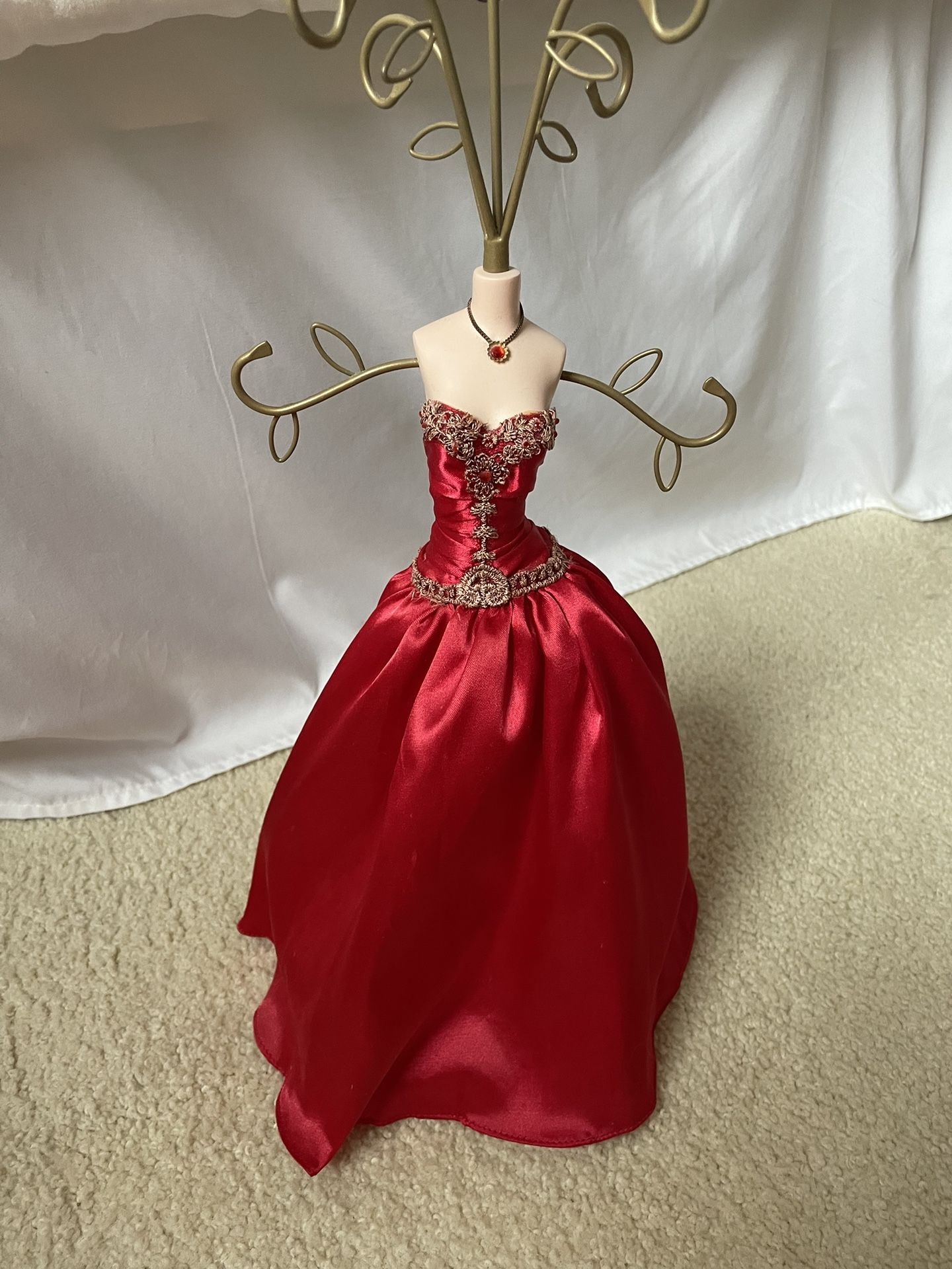 Jewelry Organizer Stand Long Red Dress