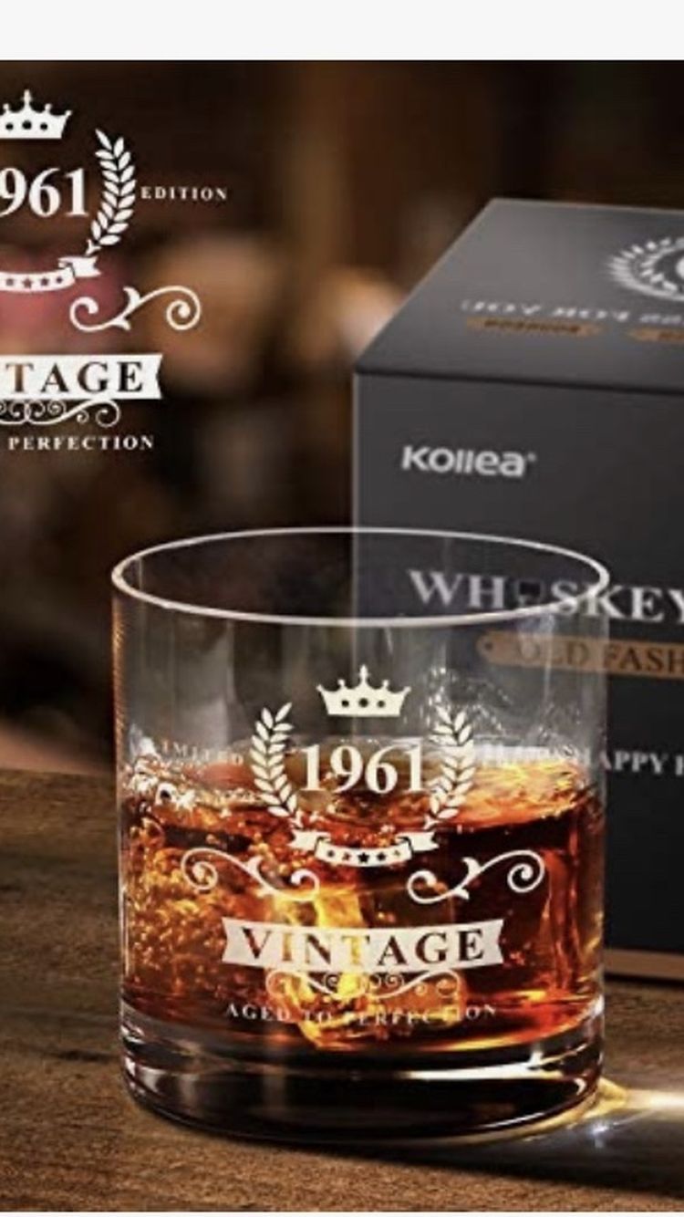 BRAND NEW Crystal Whiskey Glass Birthday/retirement present