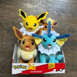 Pokemon 4 Pack Eevee Evolutions Plushies 