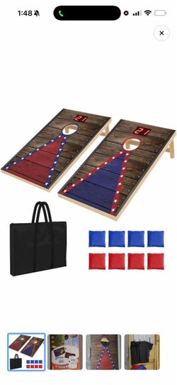 Cornhole Board Set with LED Scoring and Bag