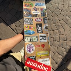 Supreme Stickers Skateboard Deck Tan 