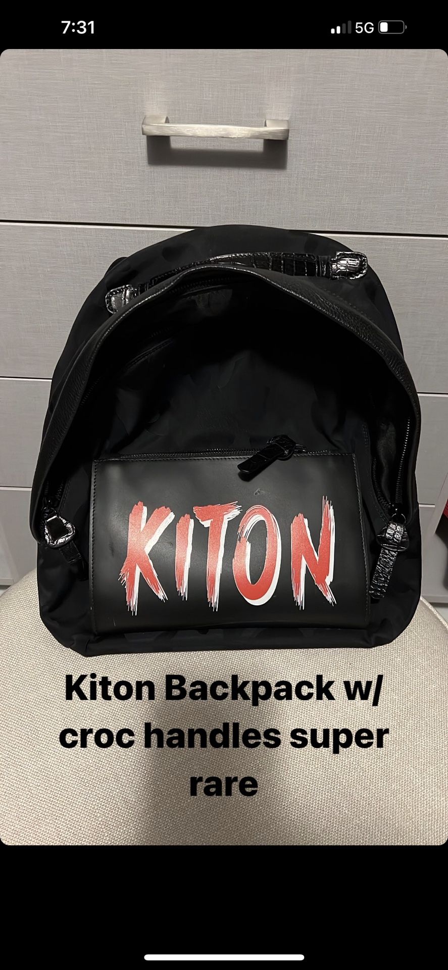 Kiton Súper Rare Expensive Backpack w Croc Handles