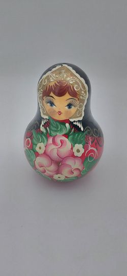 Beautiful Vintage Handpainted Roly-Poly Matryoshka Musical Chime Doll
