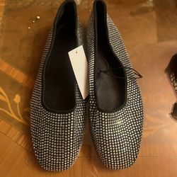 HM Women's Rhinestone Ballet Flats Size 8 Brand News 