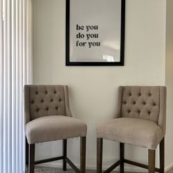 Set of 2 Upholstered Bar Stools – $15 (for both)