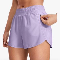 High Waisted Running Shorts Quick Dry Size: L
