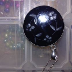 925 silver chain with black etched pendant