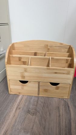 Bamboo Wood Space-Saving Desk Organizer