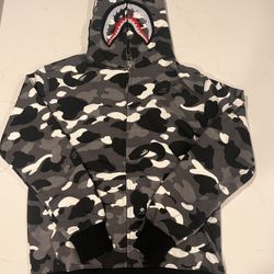 Bape shark hoodie black and grey