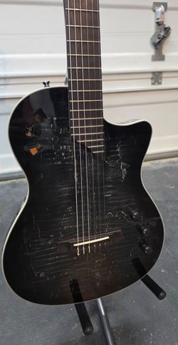 Cordoba Stage Nylon-string Acoustic-electric Guitar - Black Burst W/ Hard Shell Case & Acc