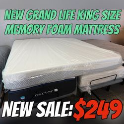 NEW GRAND LIFE KING SIZE MEMORY FOAM MATTRESS 