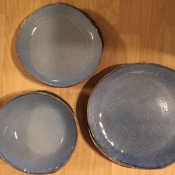 Blue Rustic Dinner Set For Four