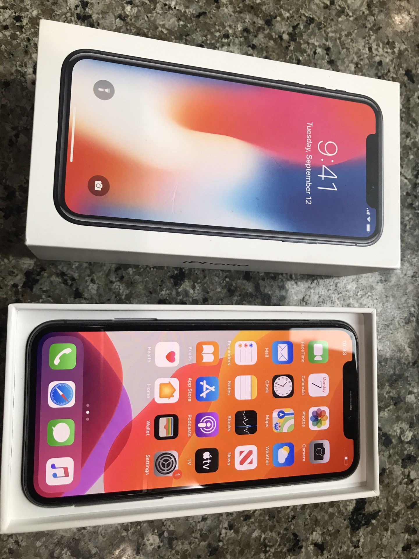 iPhone X 256 unlocked with box and accessories untouched