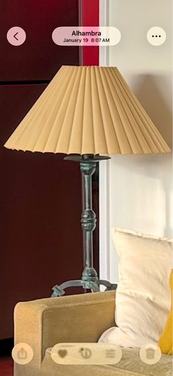 Pair of large pleated lamps