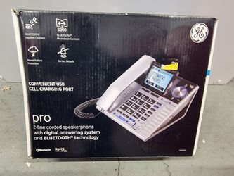 GE PRO 2-line Corded Speaker Phone With Digital Answering System w/Bluetooth