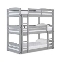 Dorel Triple Bunk Bed Frame Gray 