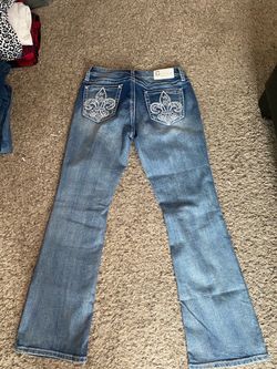 Grace in LA Bootcut Jeans with Fleur-de-Lis Embroidery