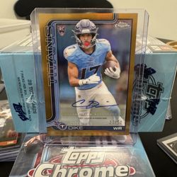 2025 Topps Chrome Rookie Autograph Chimere Dike Orange /25 Titans Football