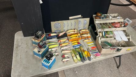 Vintage fishing and tackle, and lures