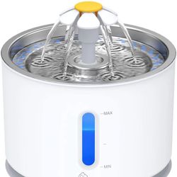 Wonder Creature Cat/Dog Water Fountain with Stainless Steel Lid and LED Light | White

5.0