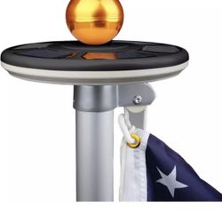 Sunnytech 2024 3rd Generation Black - Solar Power Flag Pole Flagpole Light Guarantee - Biggest Size