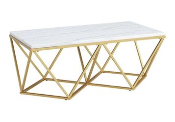 White And Gold Marble Coffee Table