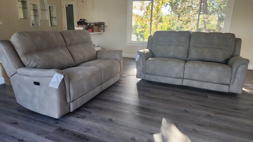 Set Of Two Power Recliner Sofas