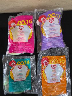 2000 Lot of 4 Ty Teenie Beanie Babies New #14-17 McDonalds Happy Meal Plush