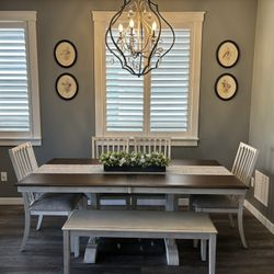 Dining Room Table, 4 Chairs, Bench 
